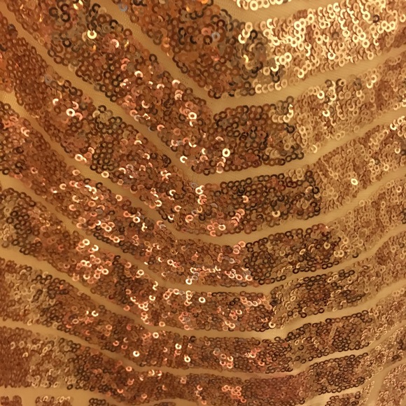 *New* Rose Gold Sequin Stretchy Bodycon Dress Sz M - Picture 5 of 6